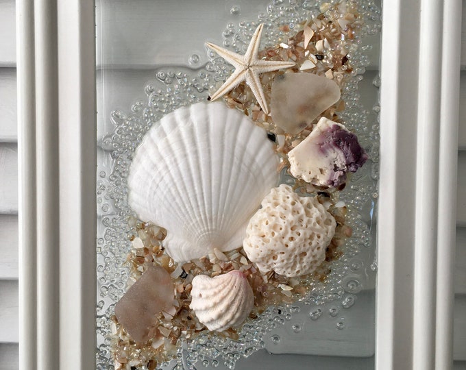 Seashell Sea Glass Beach Frame Etsy