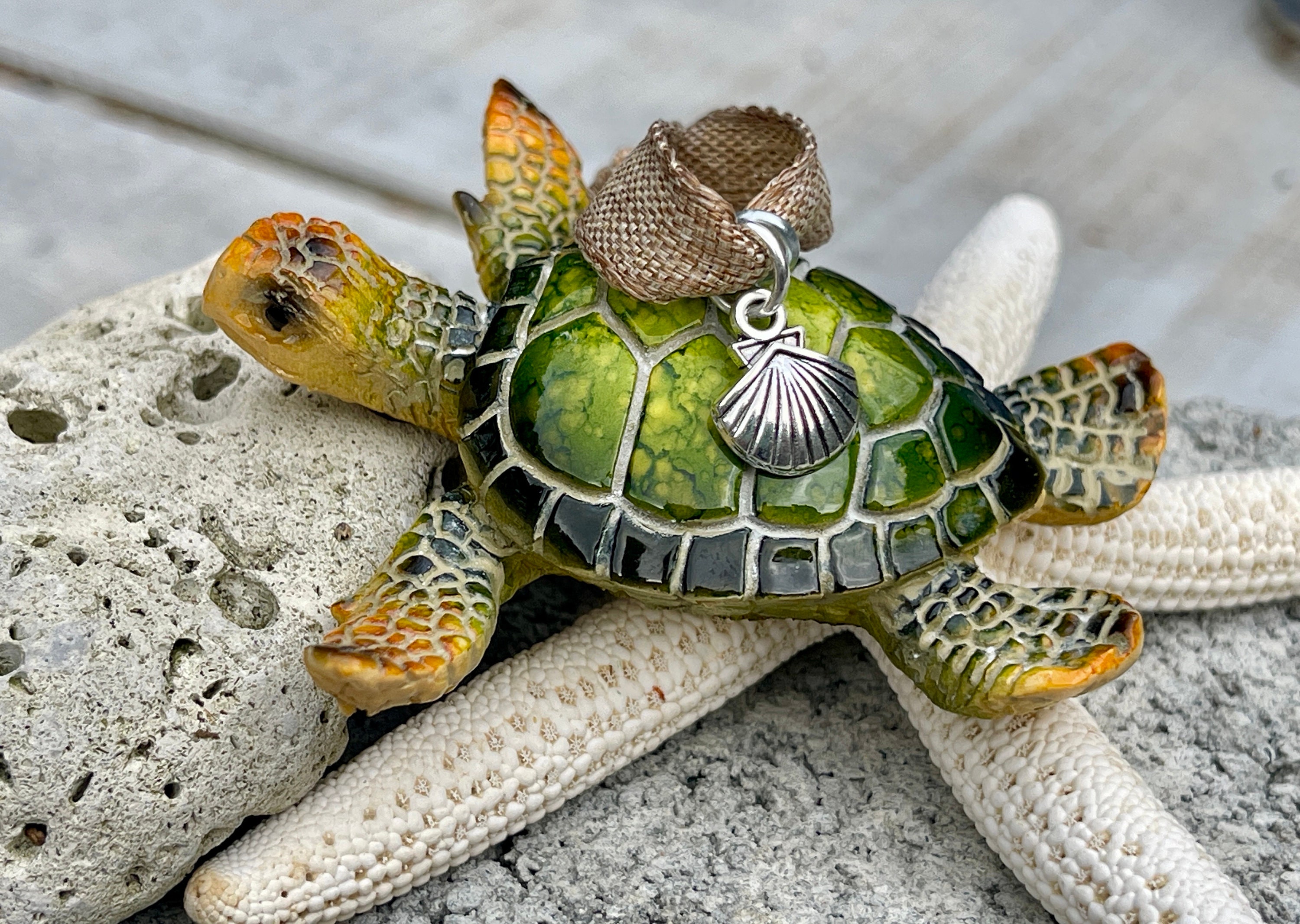 1pc 2D Flache Meeresschildkröte Hängendes Ornament, Niedlicher