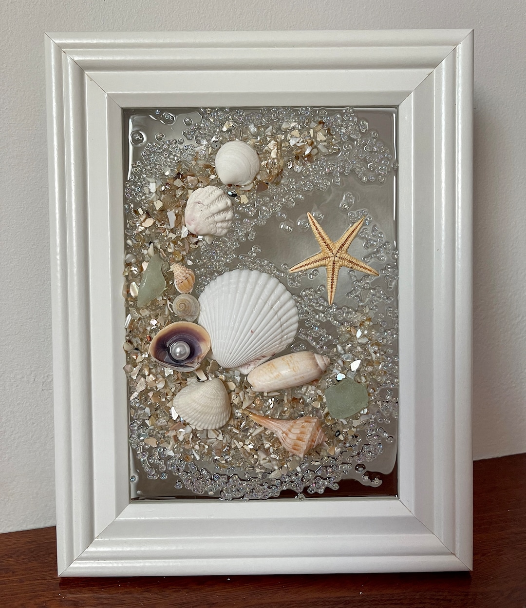Seashell Sea Glass Beach Frame Etsy