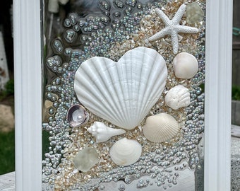 Beach Seashell Heart Frame