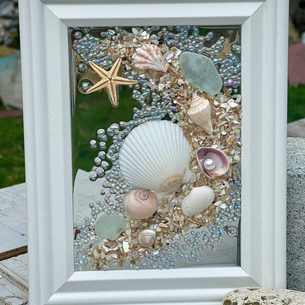 Seashell Sea Glass Beach Frame