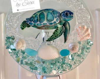 Sea Turtle Seashell Beach Night Light