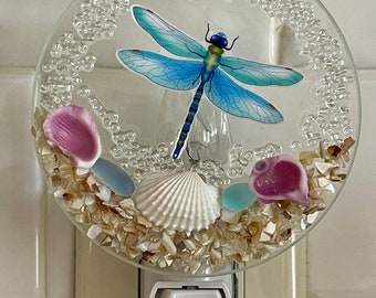 Dragonfly Seashell Beach Night Light