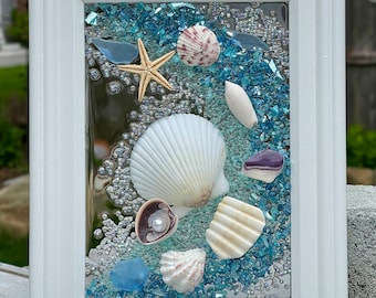 Seashell Sea Glass Beach Frame