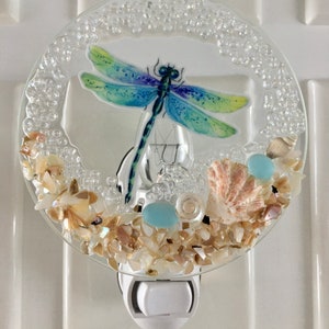 Dragonfly Seashell Beach Night Light