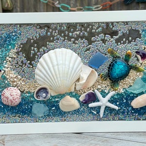 Sea Turtle Seashell Frame XL - Etsy