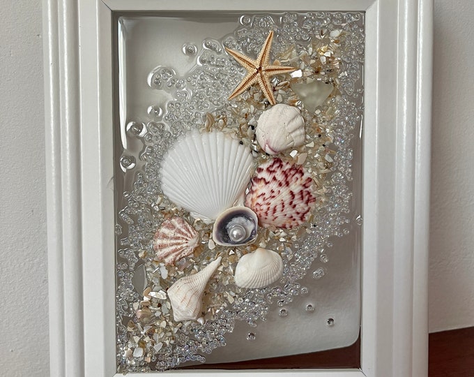 Seashell Sea Glass Beach Frame Etsy
