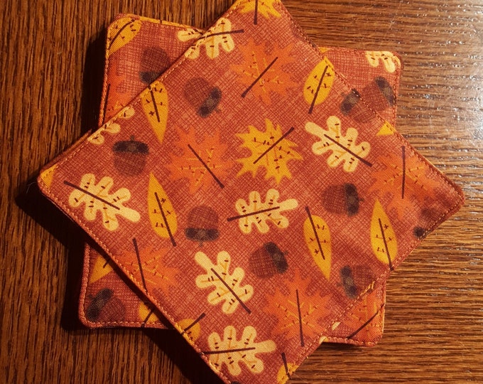 Fabric Coasters Autumn Coasters Set of 4 Drink Coasters Etsy