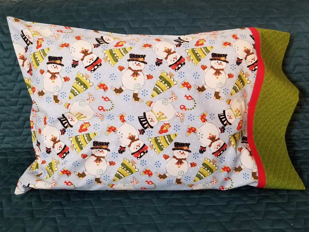 Christmas Pillowcase, Handmade Pillowcase, Holiday Pillowcase, Kid