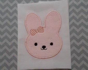 Applique Machine Embroidery Design cute Girl Bunnie for Babies