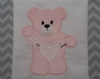 Applique Machine Embroidery Design Blanket Stitch Design Love Bear