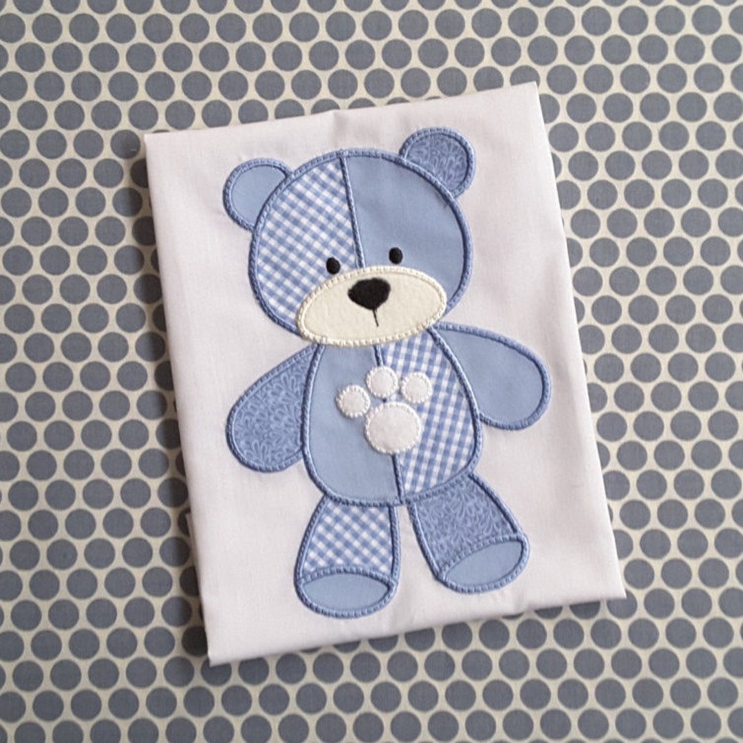 Baby Applique Machine Embroidery Design Patchwork Bear - Etsy
