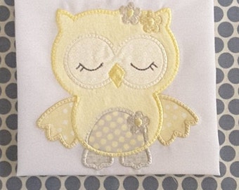 Applique Machine Embroidery Design Baby Owl