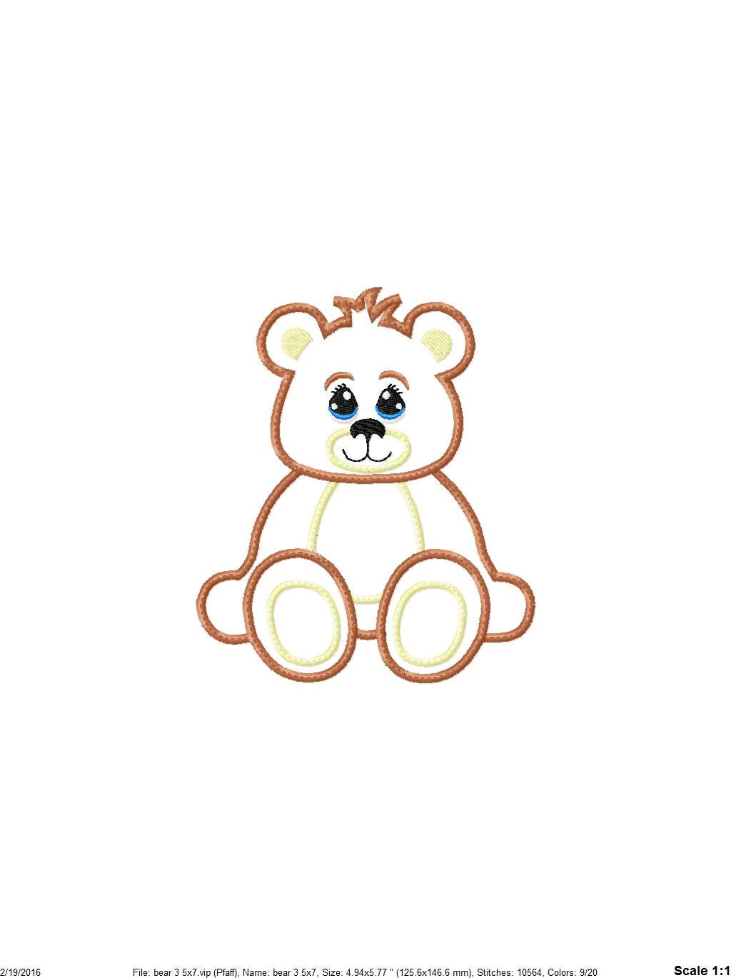Baby Applique Machine Embroidery Design Teddy Bear - Etsy