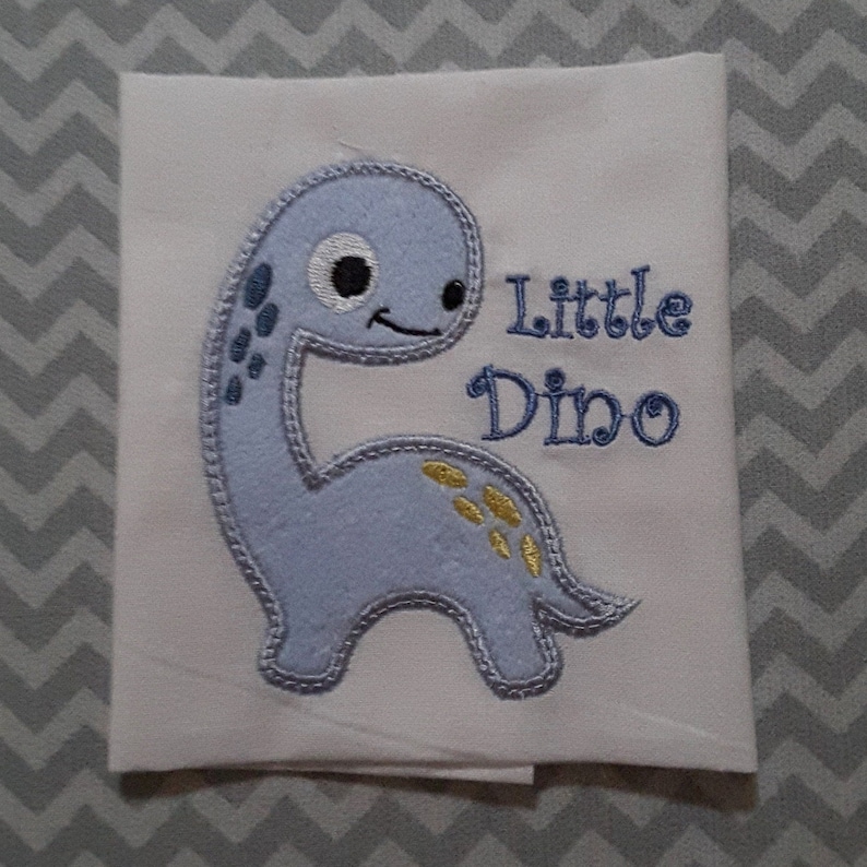 Applique Machine Embroidery Design Cute Baby Dinosaur zdjęcie 1