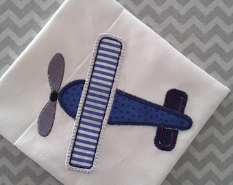 Applique Machine Embroidery Glider Plane