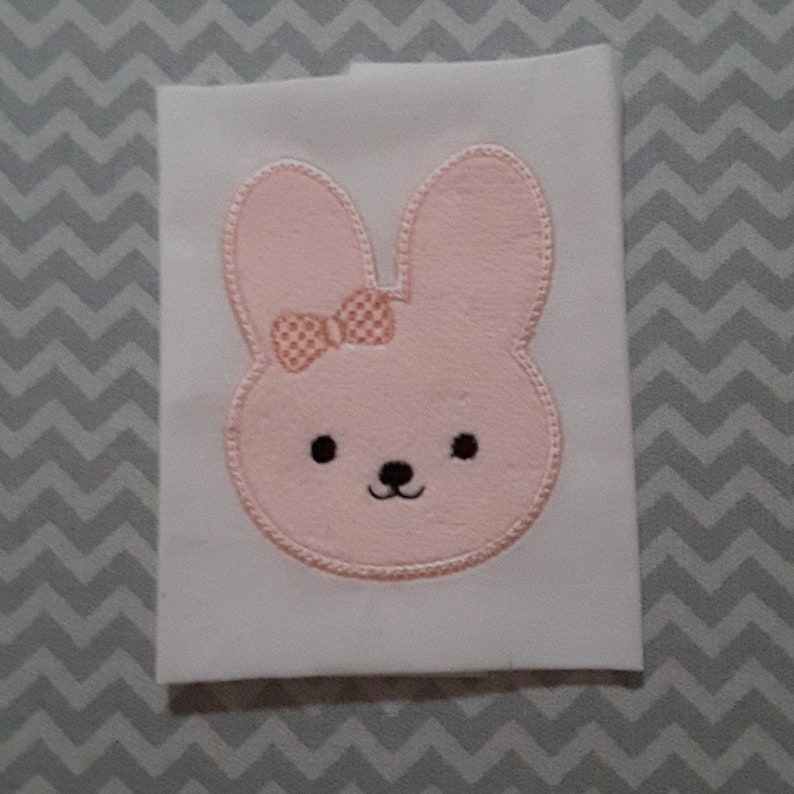 Applique Machine Embroidery Design cute Girl Bunnie for Babies zdjęcie 1