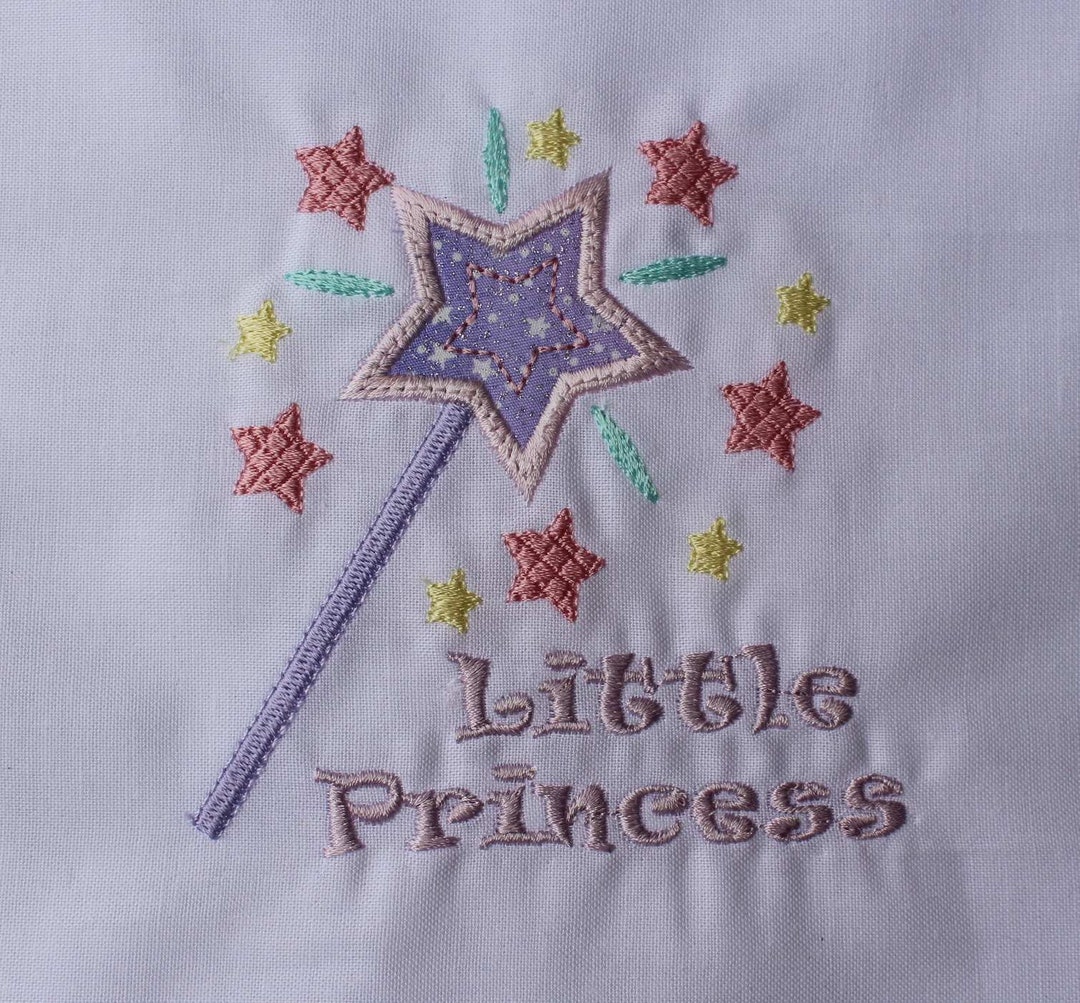 Baby Embroidery Shop Applique Princess Wand Etsy