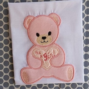 Baby Applique Machine Embroidery Design Baby Girl Bear