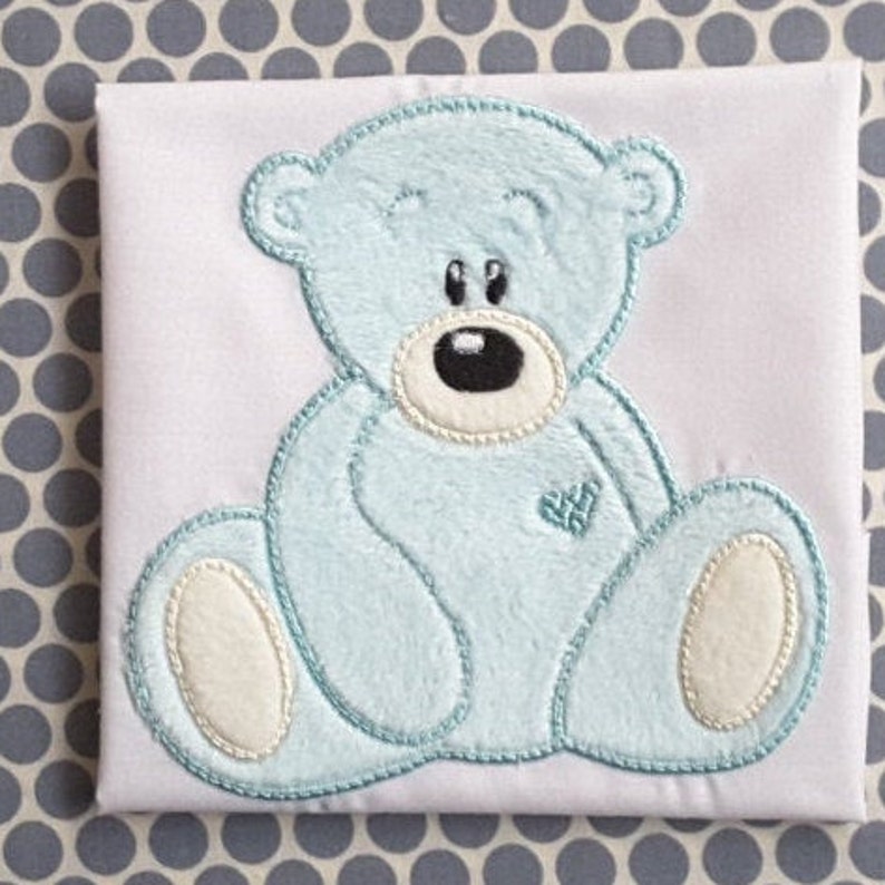 Applique Machine Embroidery Design Teddy Bear image 1
