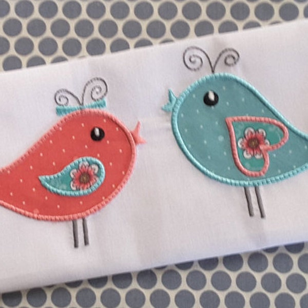 Baby Birds Applique Machine Embroidery Design Téléchargement instantané