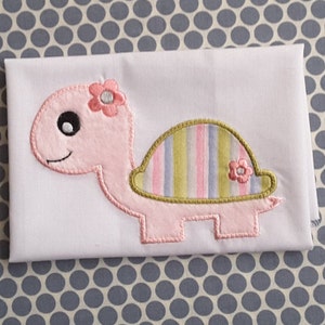 Applique Machine Embroidery Design Baby Girl Turtle