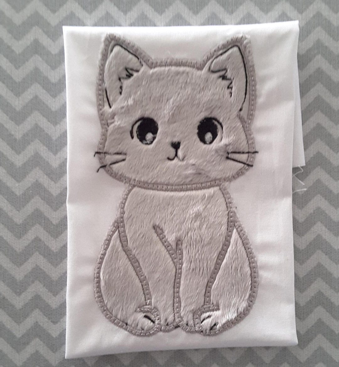 Cute Kitten Applique Machine Embroidery Design - Etsy