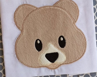 Applique Machine Embroidery Design Baby Bear