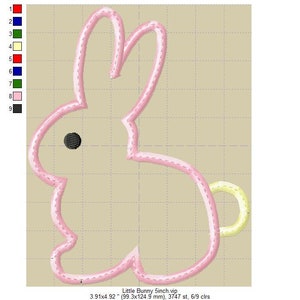 Applique Machine Embroidery Baby Bunny image 5