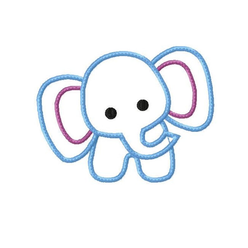Elephant Baby Applique Machine Embroidery Design Etsy