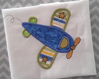 Machine Embroidered Appliqued Aeroplane
