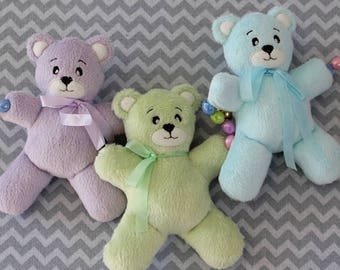 Soft Teddy Bear Baby Toy Made in the Hoop Machine Embroidery Design