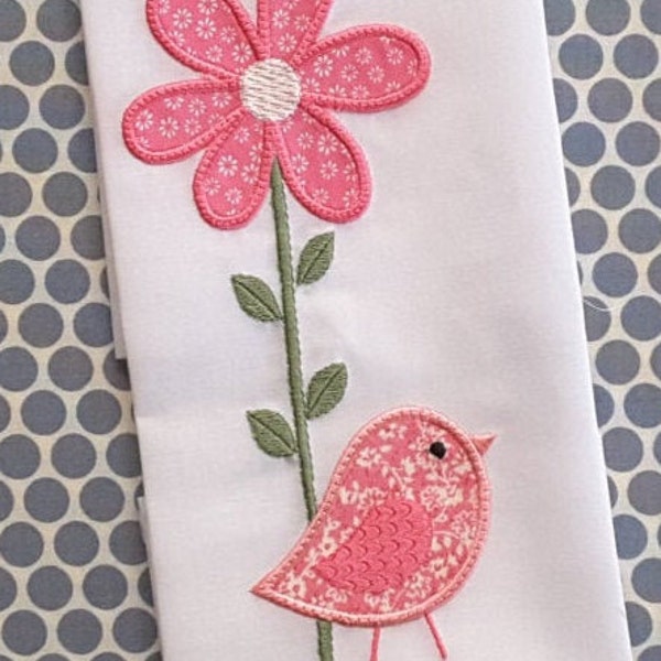 Bébés Applique Machine Embroidery Design Birds