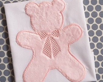 Baby Applique Machine Embroidery Design Girl Bear