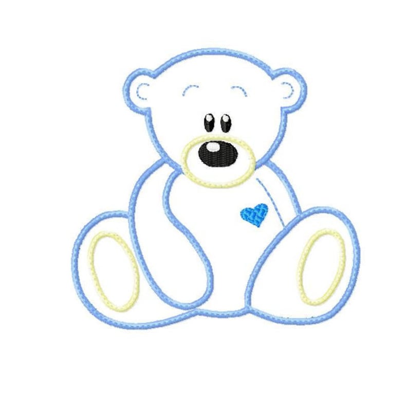 Applique Machine Embroidery Design Teddy Bear image 2