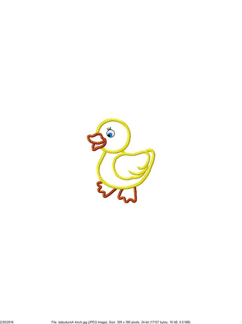 Applique Machine Embroidery Design Baby Duck image 2