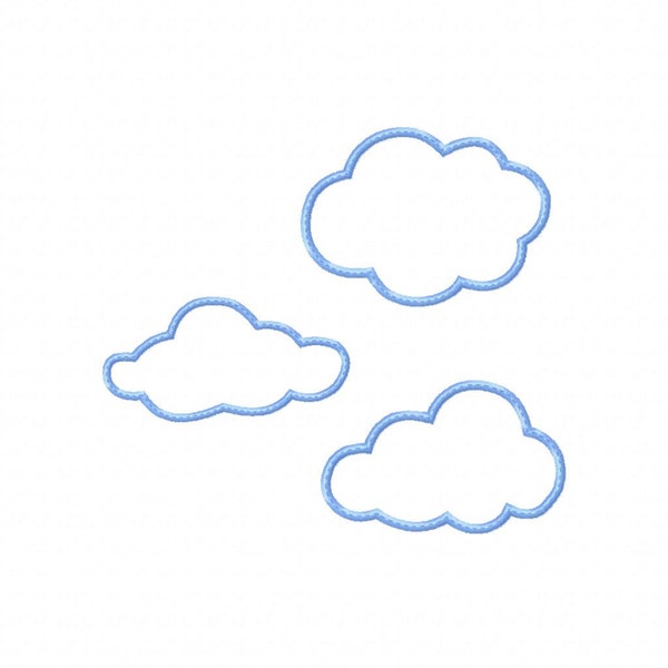 Baby Applique Machine Embroidery Design Plain Clouds