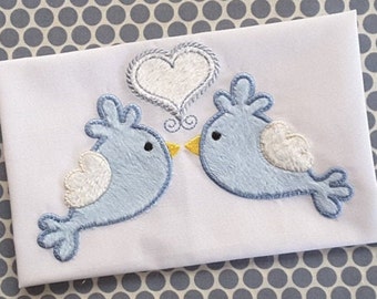 Baby Applique Machine Embroidery Design Doves