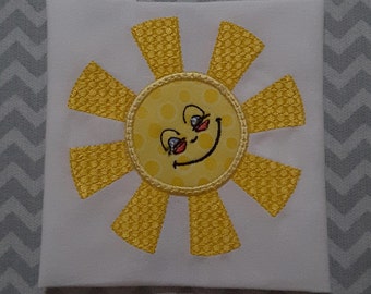 Applique Machine Embroidery Cute Sunshine