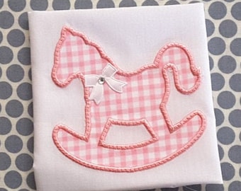 Applique Machine Embroidery Design Baby Rocking Horse