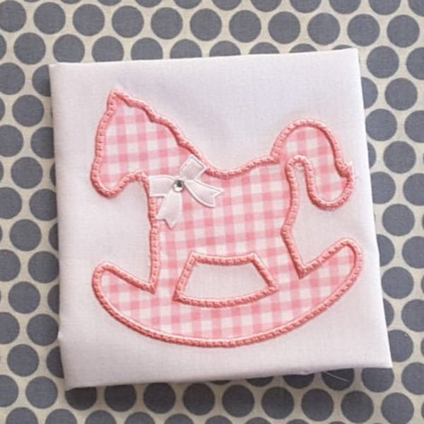 Applique Machine Embroidery Design Baby Rocking Horse