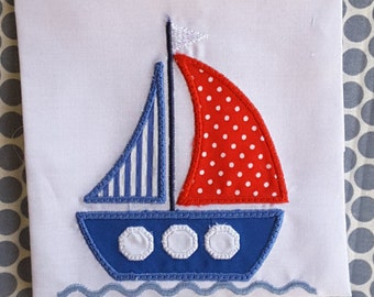 Applique Machine Embroidery Design Baby Boat