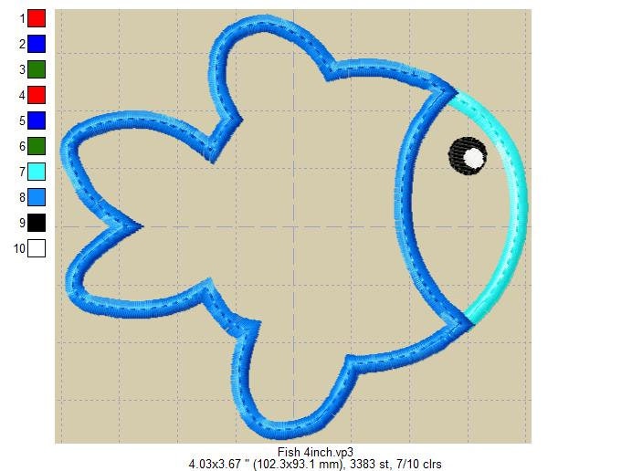 Applique Machine Embroidery Design Fish - Etsy