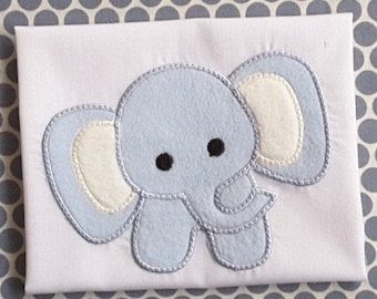 Diseño de bordado de máquina de apliques para bebés elefante