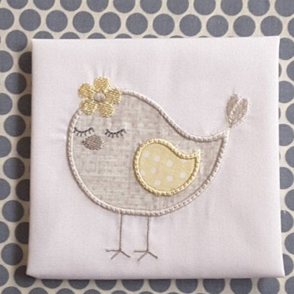Baby Bird Applique  Machine Embroidery Design  Instant Download
