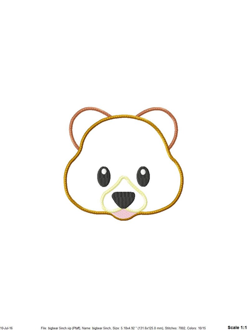 Applique Machine Embroidery Design Baby Bear - Etsy