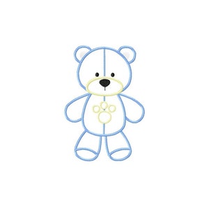 Baby Applique Machine Embroidery Design Patchwork Bear image 2