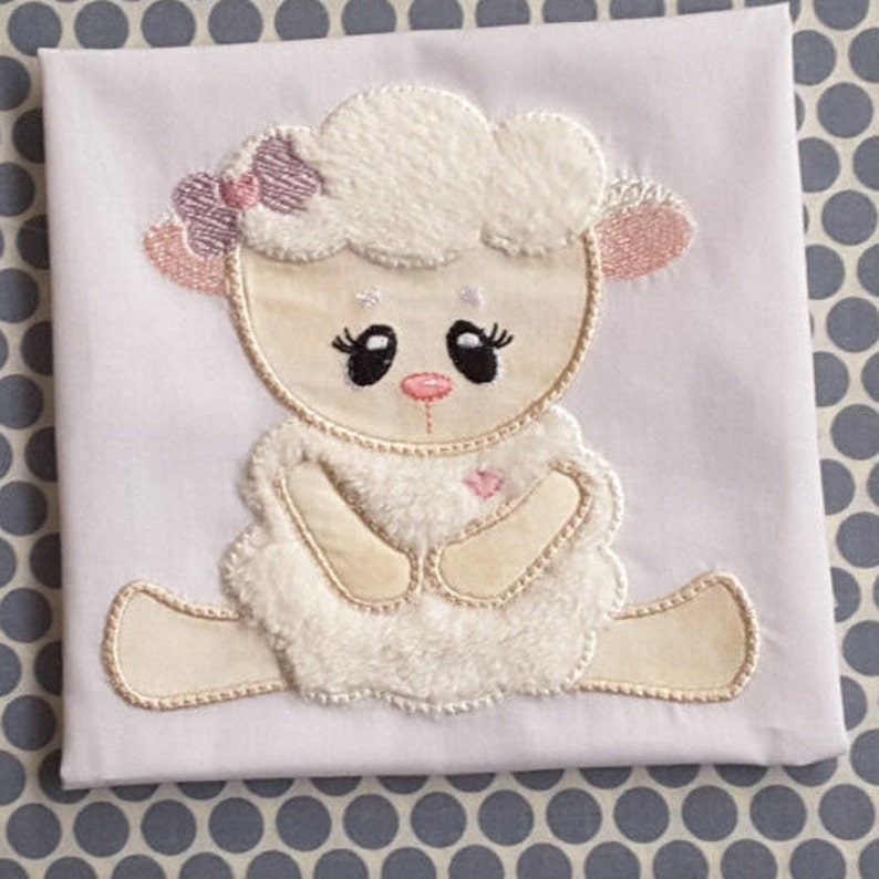 Baby Applique Machine Embroidery Design Cute Lamb Etsy