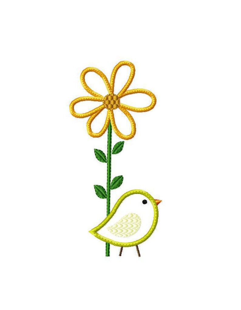 Baby Applique Machine Embroidery Design Birds image 2