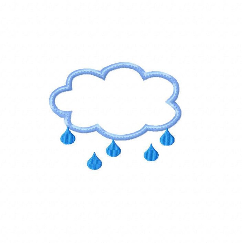 Baby applique machine embroidery design rain cloud  etsy